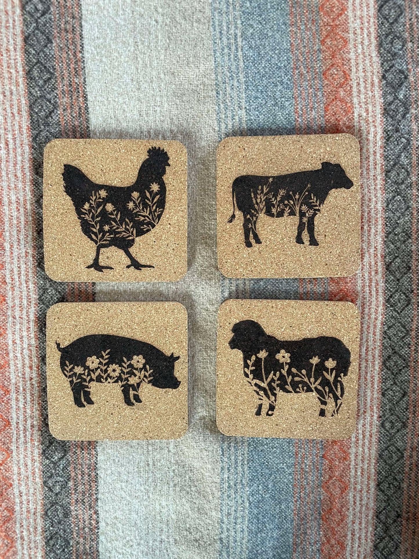 Cork coaster set