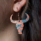 Cow's head copper patina earrings