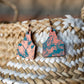 Ear tag copper patina earrings