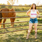 White cropped "Howdy" tank