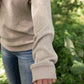 Solid Beige Ribbed Pullover