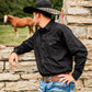 Men's black Western snap button shirt