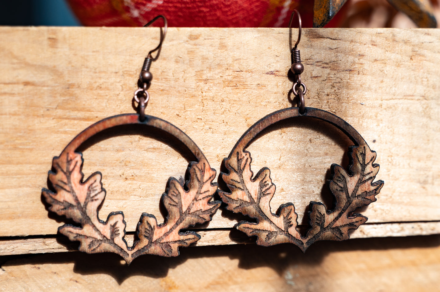 Wood fall earrings