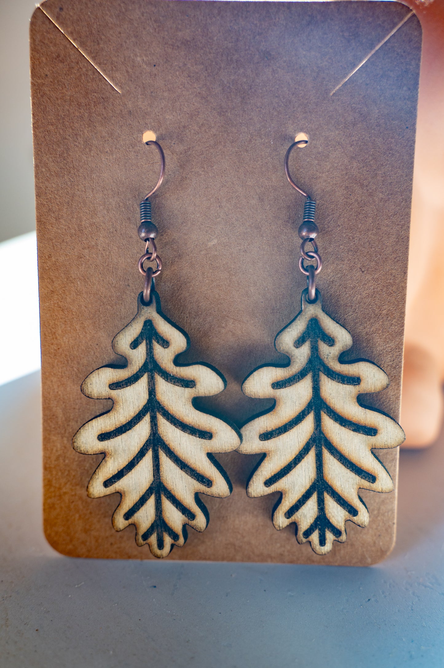 Wood fall earrings