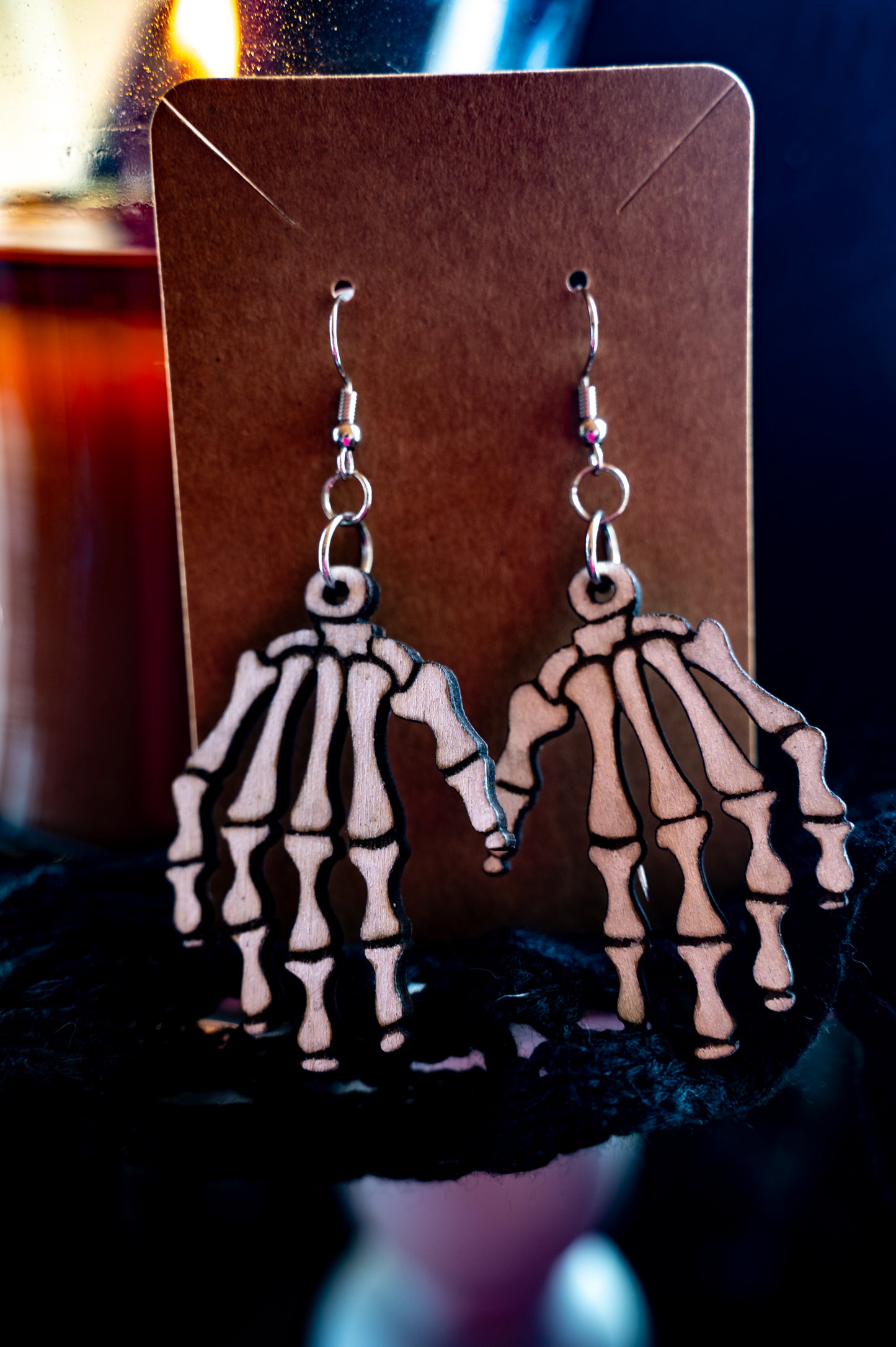 Wood Halloween earrings