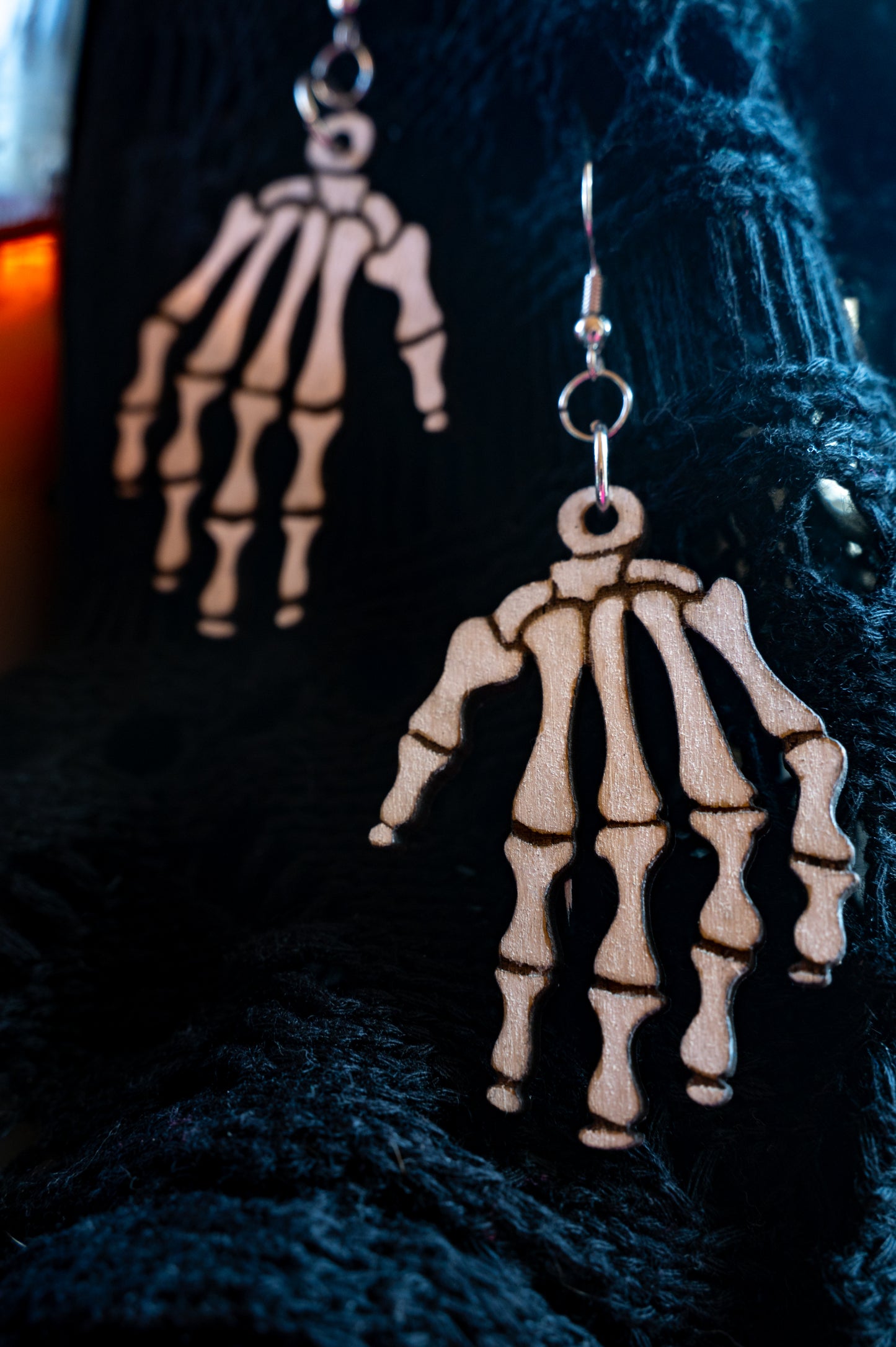 Wood Halloween earrings