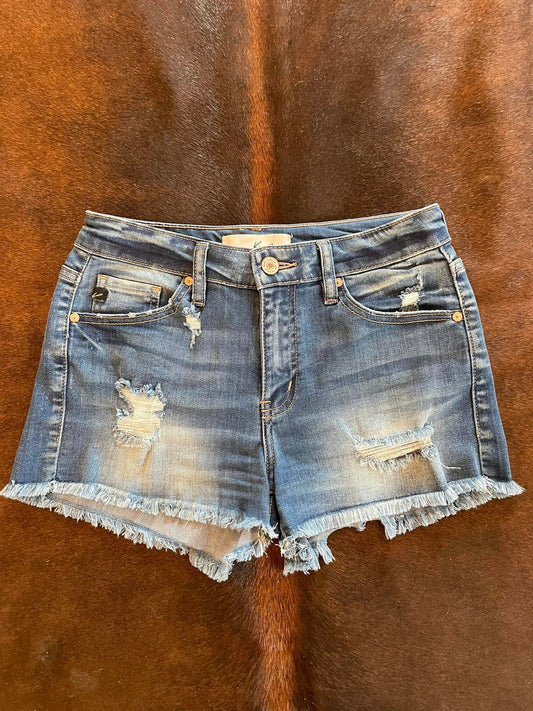 Kancan distressed denim shorts