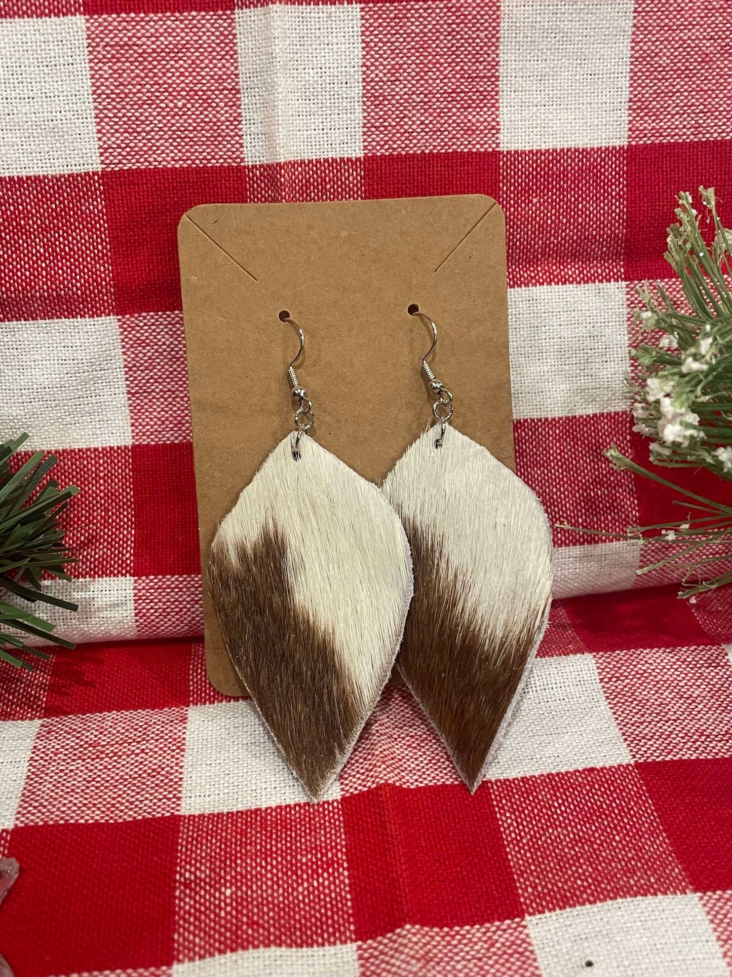 Cowhide earrings