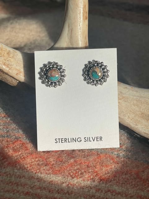 Spiny Turquoise Stud Earrings